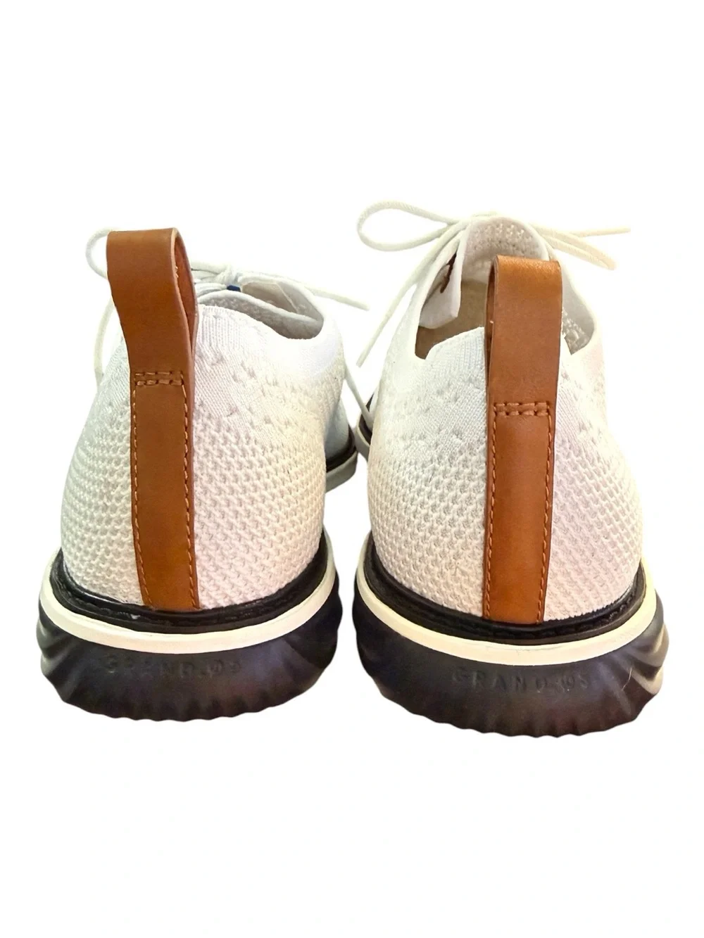 Cole Haan GrandEvolution Men’s 11.5 White Knit Oxford Dress Shoes NWOB